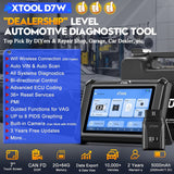 D7W Wireless OBD2 Scanner ECU Coding Key Programming - Rear View