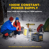 1000W 1408Wh Solar Generator 10A Black Portable Power Station - Low Angle