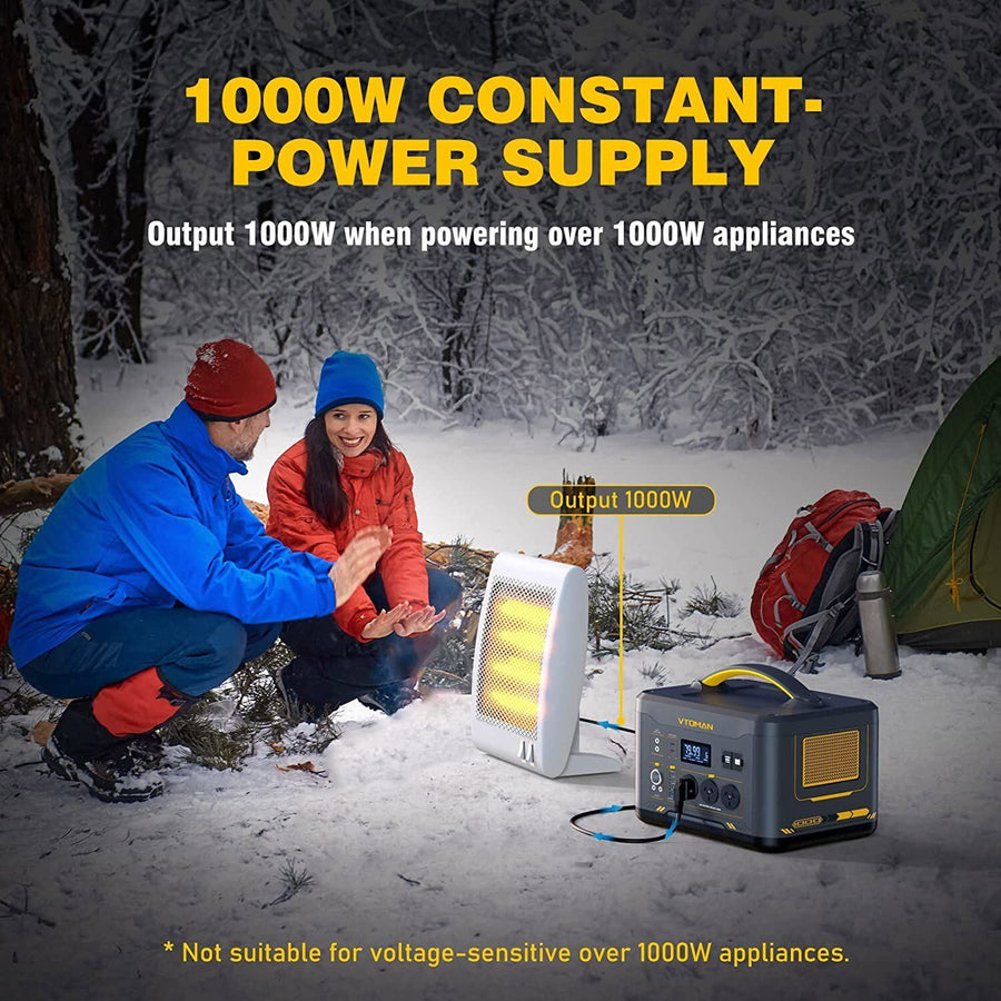 1000W 1408Wh Solar Generator 10A Black Portable Power Station