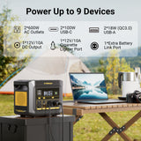FlashSpeed 600 600W 499Wh AC/DC Portable Power Station Generator - Low Angle