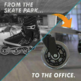 3 Swivel Rollerblade Chair Wheels, 7/16 Stem, All Floors - 5 Pack - Side View