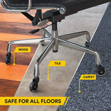 3 Swivel Rollerblade Chair Wheels, 7/16 Stem, All Floors - 5 Pack - Top-Down View