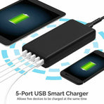 40W 5-Port USB Wall Charger Fast AC Adapter Multi Travel