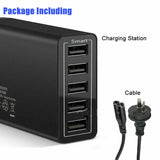 40W 5-Port USB Wall Charger Fast AC Adapter Multi Travel - Rear View