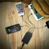 40W 5-Port USB Wall Charger Fast AC Adapter Multi Travel - Low Angle