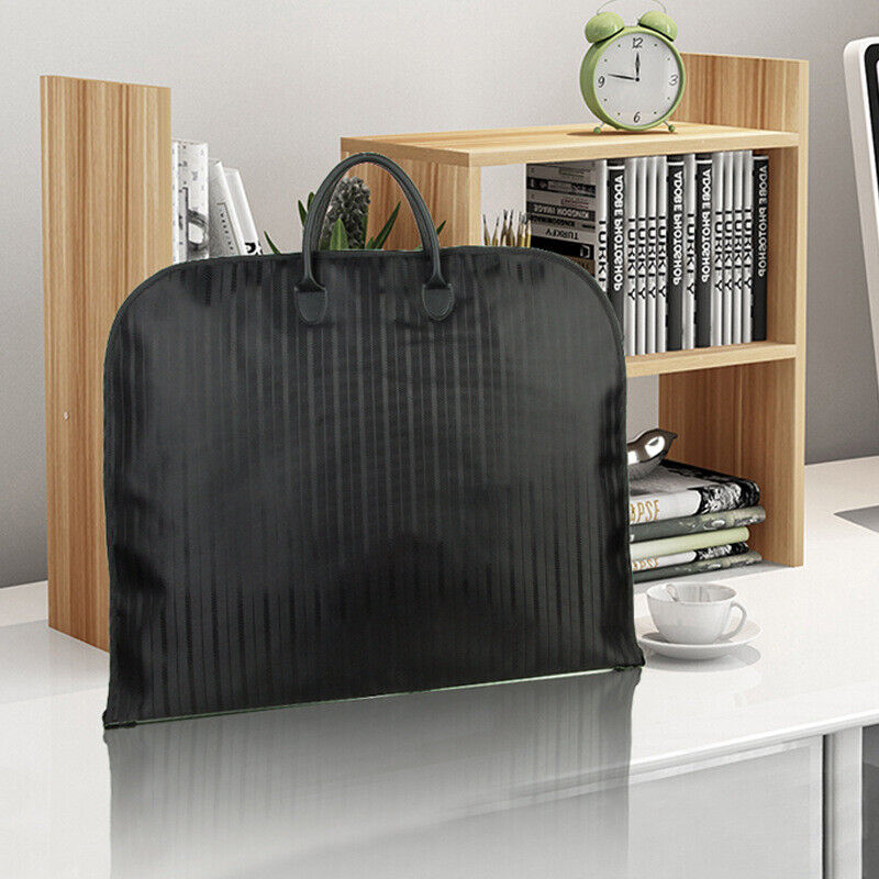 Black Men Suit Cover Zippered Dustproof Garment Bag Travel Organizer