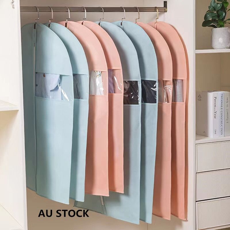 Blue Garment Bag 60x100cm Dustproof Suit Dress Coat Cover Protector AU