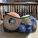 145x145CM Heavy Duty Pool Toy Storage Net Bag Adjustable Organizer - Side View