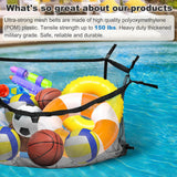 145x145CM Heavy Duty Pool Toy Storage Net Bag Adjustable Organizer - Rear View