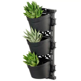 Tri vertical garden with 4 frames and 12 pots - Close-Up Angle