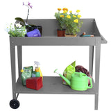 Potting Bench Table Slate Grey 100 x 55 x 101cm - Front View