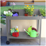 Potting Bench Table Slate Grey 100 x 55 x 101cm - Side View