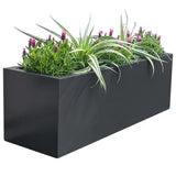 Metal Designer Planter Box 900 x 300 x 300mm Charcoal - Front View