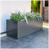Metal Designer Planter Box 900 x 300 x 300mm Charcoal - Side View
