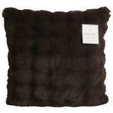 Luxe faux fur cushion 55 x 55cm dark brown - Front View
