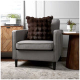 Luxe faux fur cushion 55 x 55cm dark brown - Side View