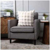 Luxe faux fur cushion 55 x 55cm ivory - Front View