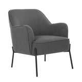 Upholstered Armchair Dark Grey - Front View