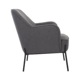 Upholstered Armchair Dark Grey - Top-Down View