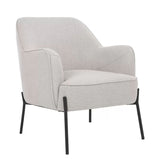 Hugo upholstered armchair ivory - Front View