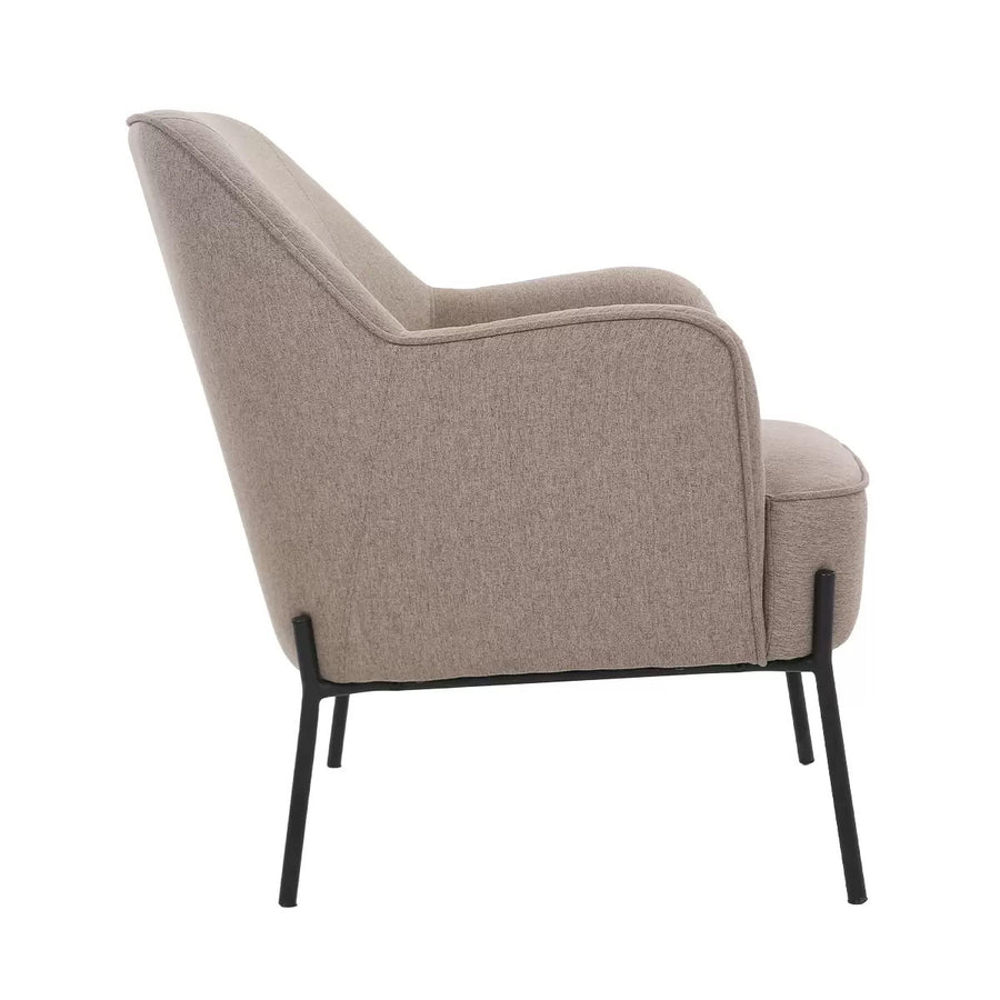 Hugo upholstered armchair light brown