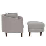 Accent Chair with Storage Ottoman - Side View