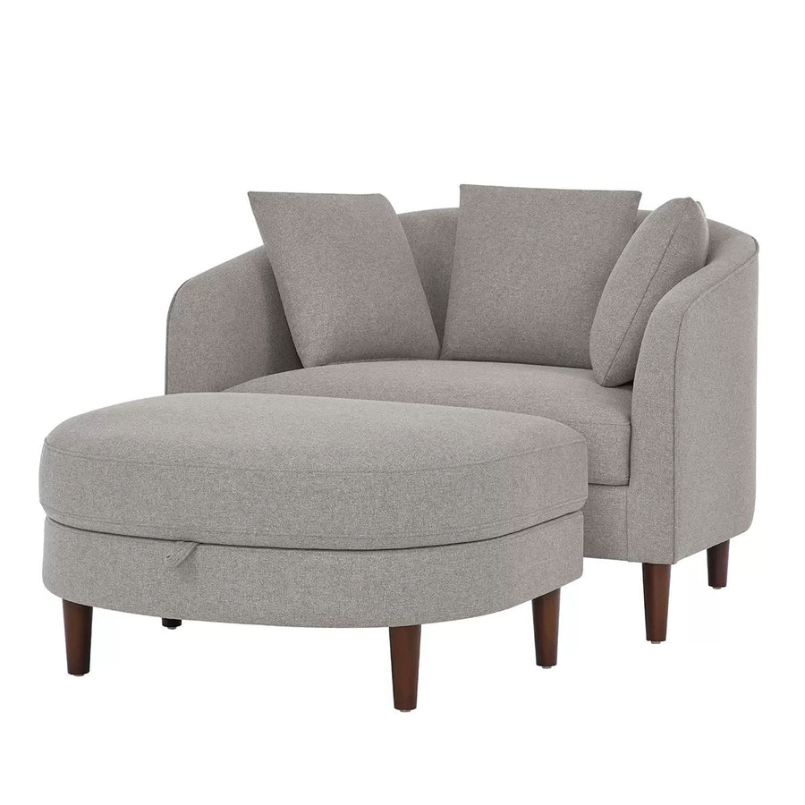 Accent Chair with Storage Ottoman