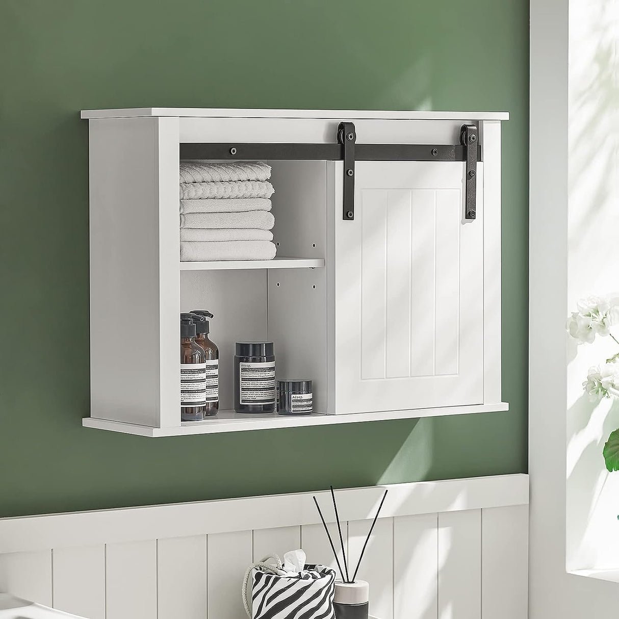 Sleek Modern Bathroom Storage Wall Cabinet