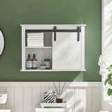 Sleek Modern Bathroom Storage Wall Cabinet - Low Angle