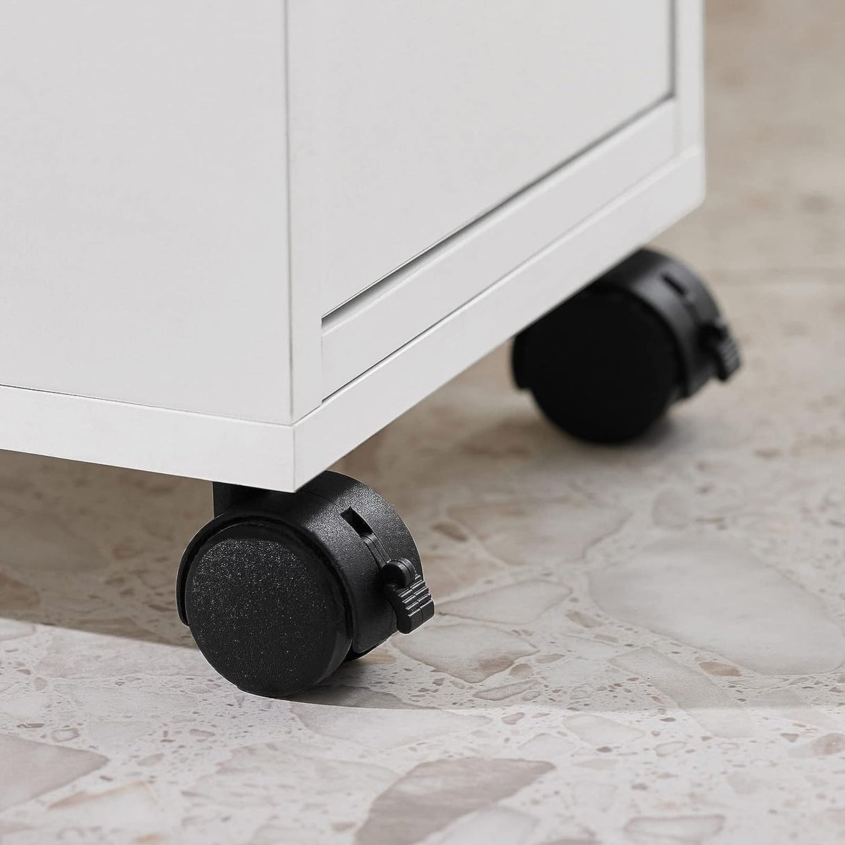 Slim Rolling Storage Cabinet with Tray and Drawers
