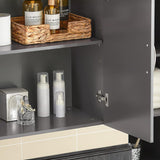 Wall Storage Cabinet Unit Double Doors - Close-Up Angle