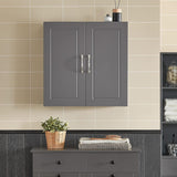 Wall Storage Cabinet Unit Double Doors - Low Angle