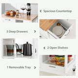 Kitchen Island on Wheels with Storage - 45-Degree Angle