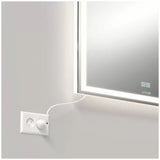 Aurea integrated led plug in wall mirror - Front View