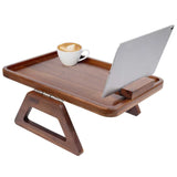 Smart Design Acacia Sofa Armrest Tray - Side View