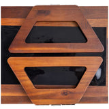 Smart Design Acacia Sofa Armrest Tray - Top-Down View