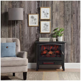 Infrared electric fireplace stove heater - Low Angle