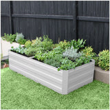 Large Garden Bed 180 x 90 x 45cm White - Front View