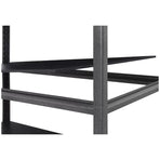 5-Tier Silver Vein Storage Rack with Adjustable Composite Wood Shelves and Black Melamine Finish