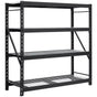 Black Industrial Rack with Interlocking Wire Deck, Heavy Duty Steel Construction