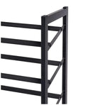 Set of 2 Black Matte Stackable Shoe Rack, 8-Tier Vertical Tower, Grey