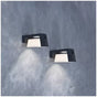 Dark Grey Solar Motion Wall Light 2-Pack with PIR Sensor and 1000 Lumens Output