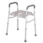 White Heavy Duty Bedside Commode, Raised Toilet Seat, Shower Chair, Adjustable Height 75.5-88cm