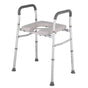 White Heavy Duty Bedside Commode, Raised Toilet Seat, Shower Chair, Adjustable Height 75.5-88cm