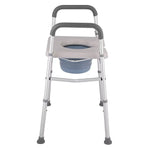 White Heavy Duty Bedside Commode, Raised Toilet Seat, Shower Chair, Adjustable Height 75.5-88cm