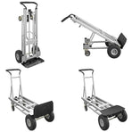 Black 4 In 1 Folding Toe Plate Hand Truck for Heavy Loads, Aluminium and Steel Hybrid