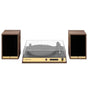 Vinyl Record Shelf Turntable with Speakers, Walnut Finish