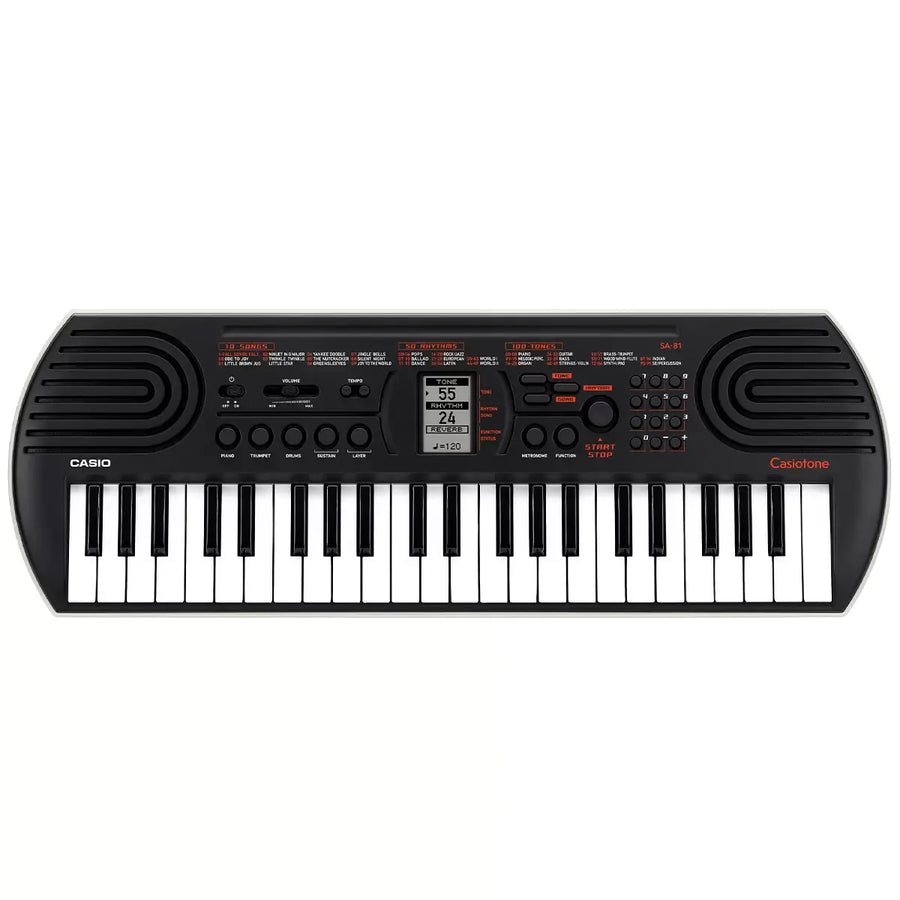 Black 44 Key Portable Mini Keyboard with 100 Tones, 50 Rhythms, and Headphone Output