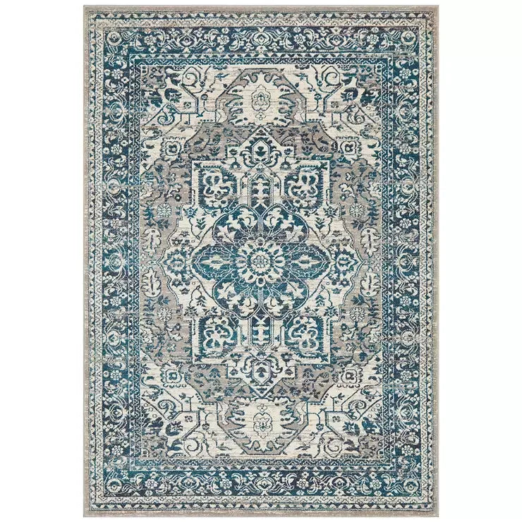 Blue Indoor Rug 330 x 240cm - Soft Material for Home Use