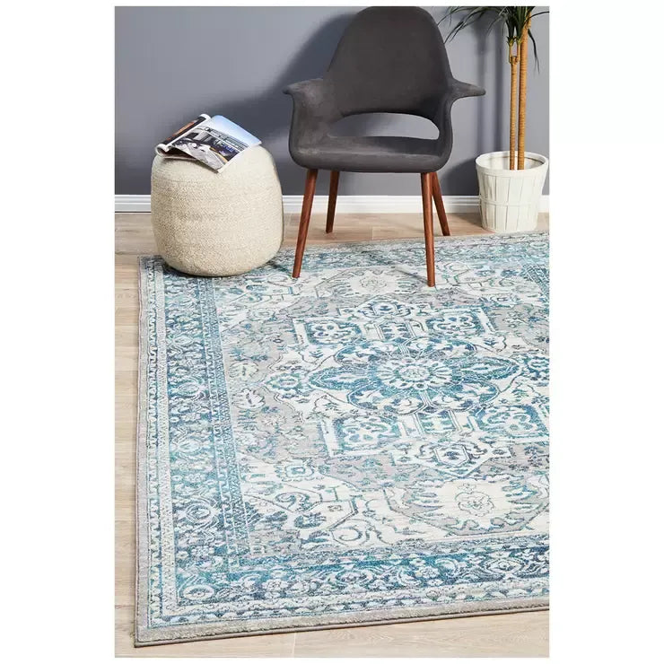 Blue Indoor Rug 330 x 240cm - Soft Material for Home Use